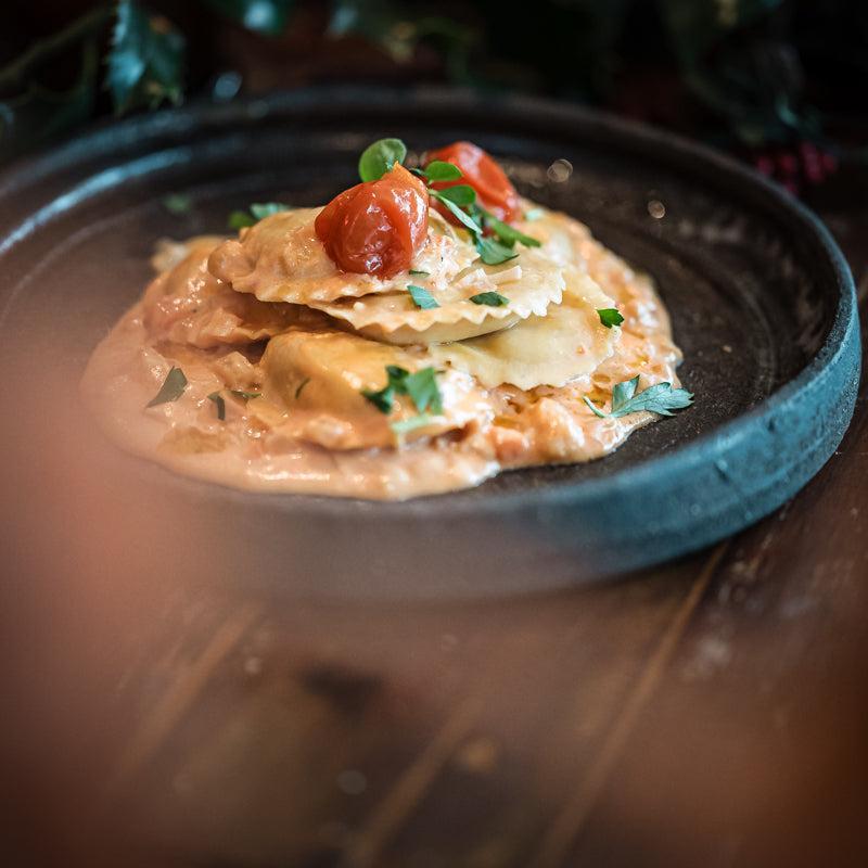 Bauletti (Ravioli) van Gamberi Rosso - Salsa rosa - Holiday Special-Bastiano Bonheiden