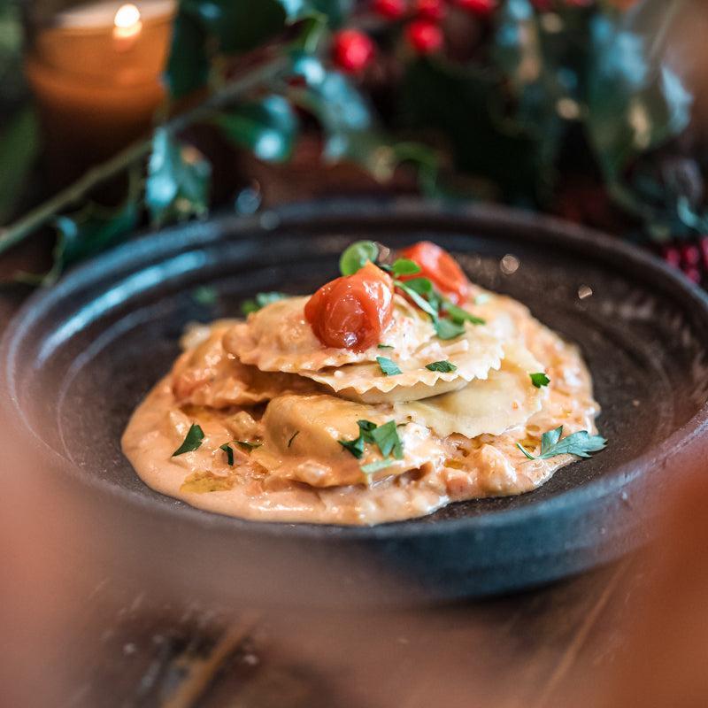 Bauletti (Ravioli) van Gamberi Rosso - Salsa rosa - Holiday Special-Bastiano Bonheiden